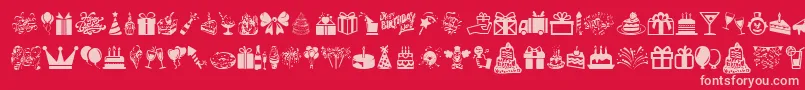 HappyBirthday Font – Pink Fonts on Red Background