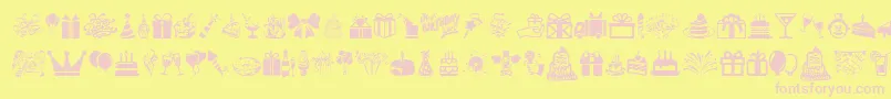 HappyBirthday Font – Pink Fonts on Yellow Background