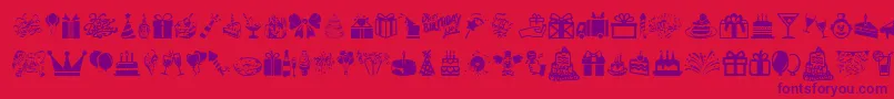 HappyBirthday Font – Purple Fonts on Red Background