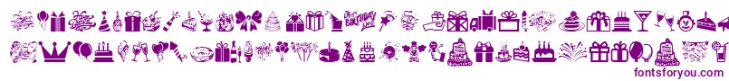 HappyBirthday-Schriftart – Violette Schriften auf weißem Hintergrund