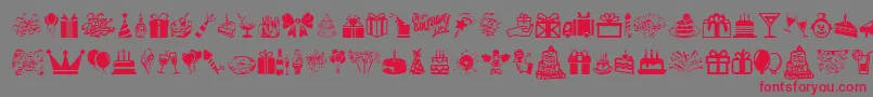 Шрифт HappyBirthday – красные шрифты на сером фоне