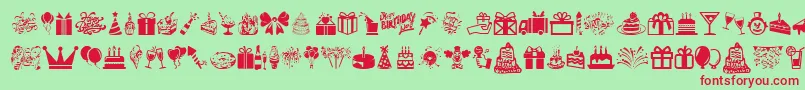 Шрифт HappyBirthday – красные шрифты на зелёном фоне