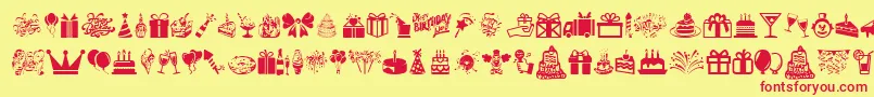 フォントHappyBirthday – 赤い文字の黄色い背景