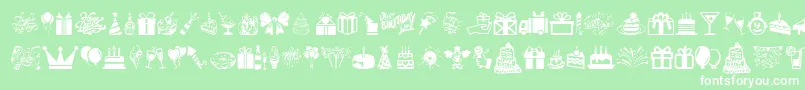 Шрифт HappyBirthday – белые шрифты на зелёном фоне