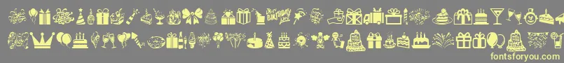 HappyBirthday Font – Yellow Fonts on Gray Background