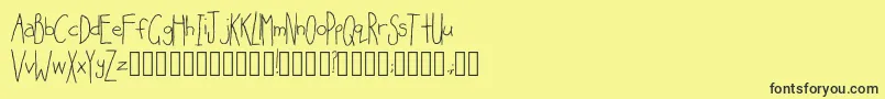 HappyDay Regular-Schriftart – Schwarze Schriften auf gelbem Hintergrund