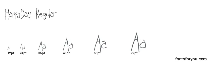 HappyDay Regular Font Sizes