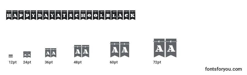 HappyDayatSchoolBlack Font Sizes