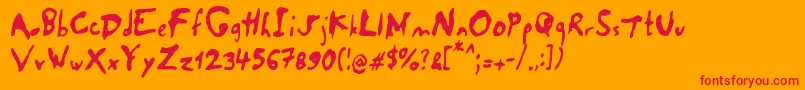 Saladedefruitsorange Font – Red Fonts on Orange Background