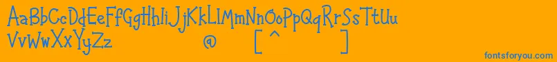 HAPPYK 1-Schriftart – Blaue Schriften auf orangefarbenem Hintergrund