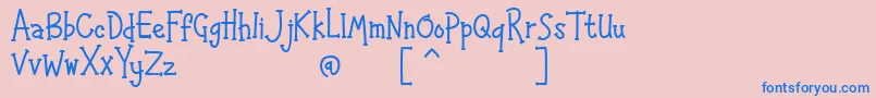 フォントHAPPYK 1 – ピンクの背景に青い文字