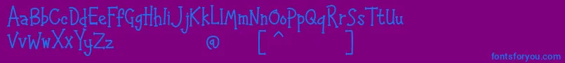 HAPPYK 1-fontti – siniset fontit violetilla taustalla
