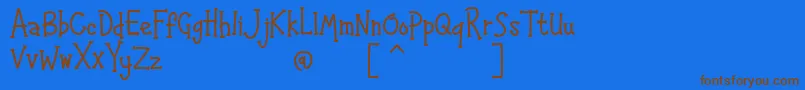 HAPPYK 1-fontti – ruskeat fontit sinisellä taustalla