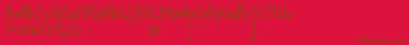 HAPPYK 1-fontti – ruskeat fontit punaisella taustalla