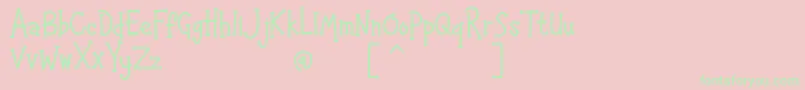 HAPPYK 1-fontti – vihreät fontit vaaleanpunaisella taustalla