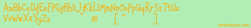 HAPPYK 1-fontti – oranssit fontit vihreällä taustalla