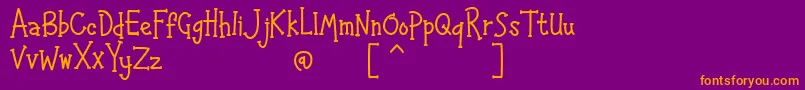 HAPPYK 1-Schriftart – Orangefarbene Schriften auf violettem Hintergrund