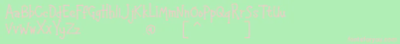 HAPPYK 1-fontti – vaaleanpunaiset fontit vihreällä taustalla