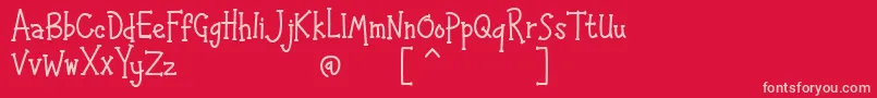 フォントHAPPYK 1 – 赤い背景にピンクのフォント