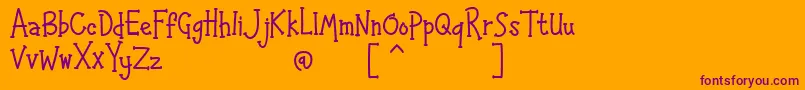 Шрифт HAPPYK 1 – фиолетовые шрифты на оранжевом фоне