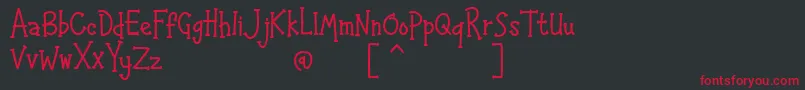 フォントHAPPYK 1 – 黒い背景に赤い文字