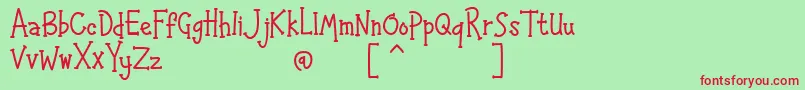 フォントHAPPYK 1 – 赤い文字の緑の背景