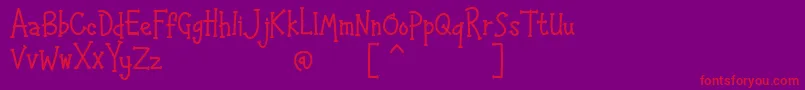 HAPPYK 1-fontti – punaiset fontit violetilla taustalla