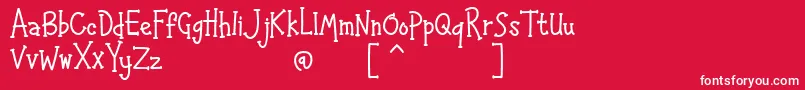 HAPPYK 1-Schriftart – Weiße Schriften auf rotem Hintergrund