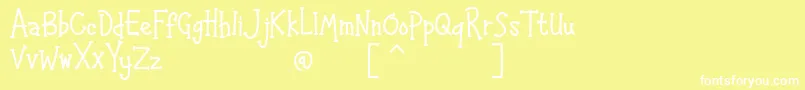 HAPPYK 1 Font – White Fonts on Yellow Background