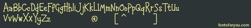フォントHAPPYK 1 – 黒い背景に黄色の文字