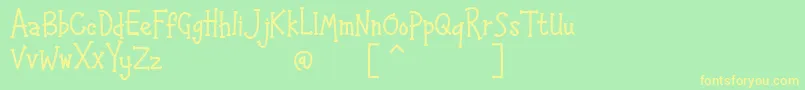 HAPPYK 1-fontti – keltaiset fontit vihreällä taustalla
