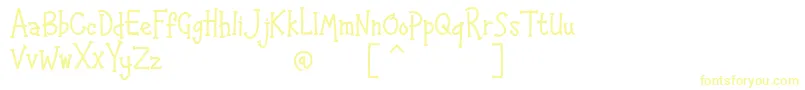 フォントHAPPYK 1 – 白い背景に黄色の文字