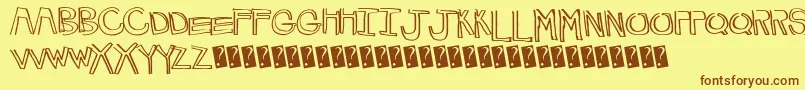 HappyLines Font – Brown Fonts on Yellow Background