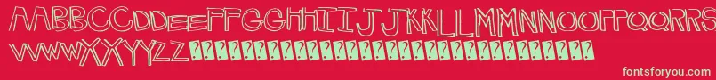 Czcionka HappyLines – zielone czcionki na czerwonym tle