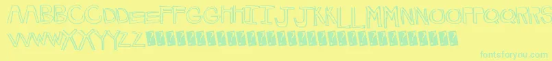 Czcionka HappyLines – zielone czcionki na żółtym tle