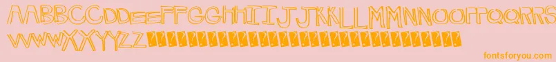 HappyLines Font – Orange Fonts on Pink Background