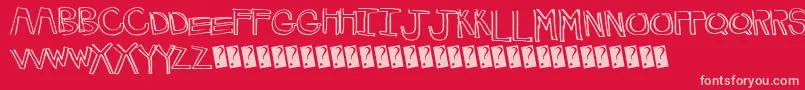 HappyLines Font – Pink Fonts on Red Background