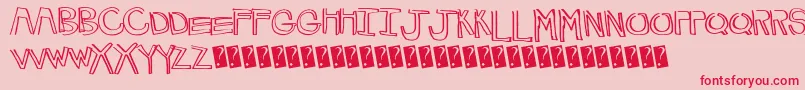 HappyLines Font – Red Fonts on Pink Background