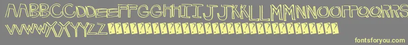 HappyLines-Schriftart – Gelbe Schriften auf grauem Hintergrund