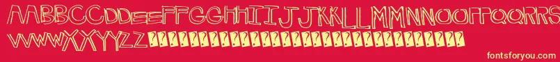 HappyLines Font – Yellow Fonts on Red Background