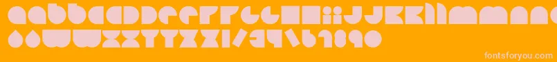 happyloverstown eu Lovers Square-Schriftart – Rosa Schriften auf orangefarbenem Hintergrund
