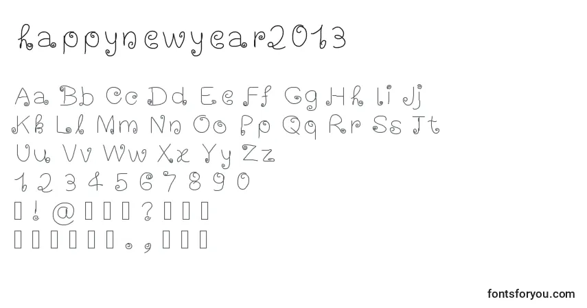 Happynewyear2013-fontti – aakkoset, numerot, erikoismerkit