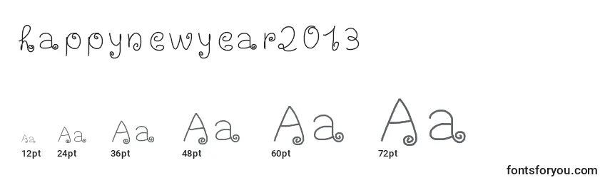 Größen der Schriftart Happynewyear2013