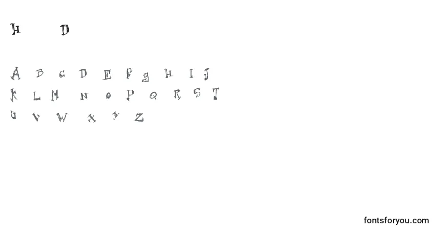 Шрифт Hard Dumb – алфавит, цифры, специальные символы