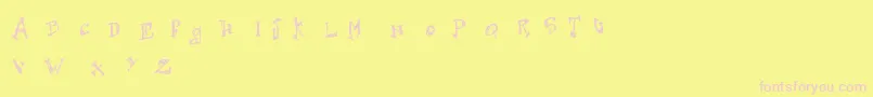 Hard Dumb Font – Pink Fonts on Yellow Background
