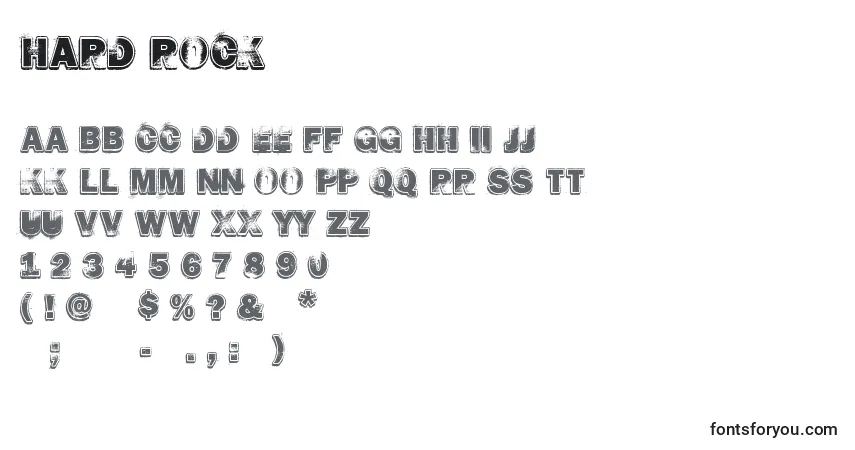 Schriftart HARD ROCK – Alphabet, Zahlen, spezielle Symbole