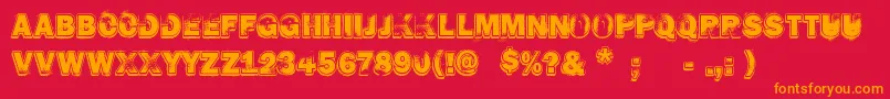 HARD ROCK Font – Orange Fonts on Red Background