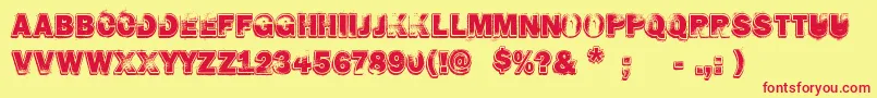 HARD ROCK Font – Red Fonts on Yellow Background