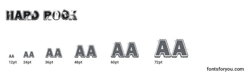 HARD ROCK Font Sizes