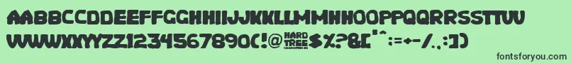 Hard Tree Font – Black Fonts on Green Background
